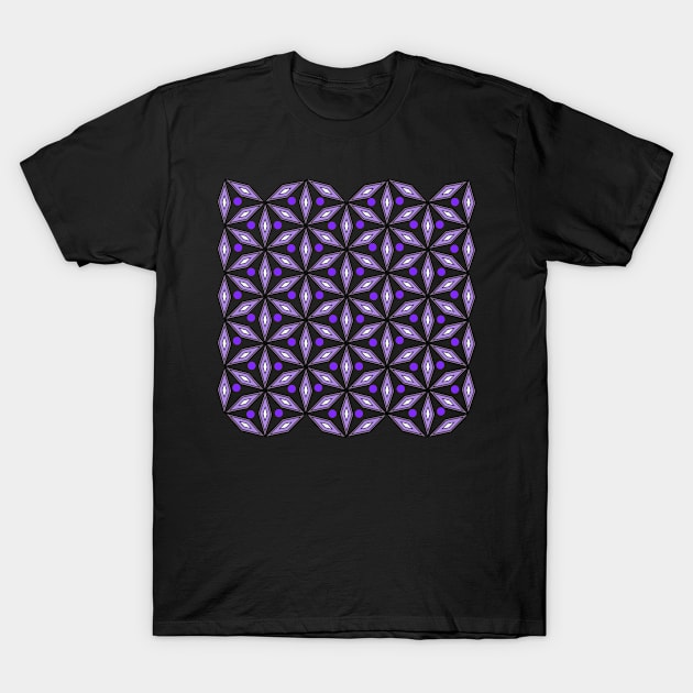 Geometric, floral pattern in purple T-Shirt by cocodes